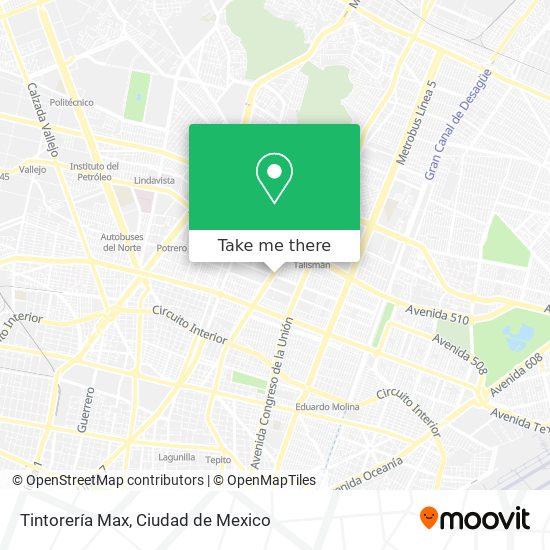 Mapa de Tintorería Max