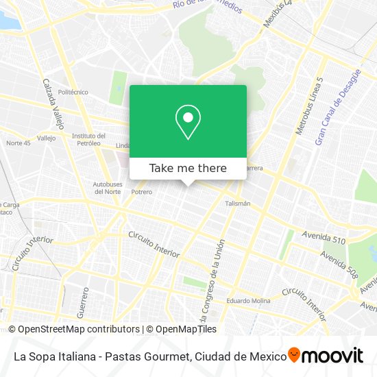 Mapa de La Sopa Italiana - Pastas Gourmet