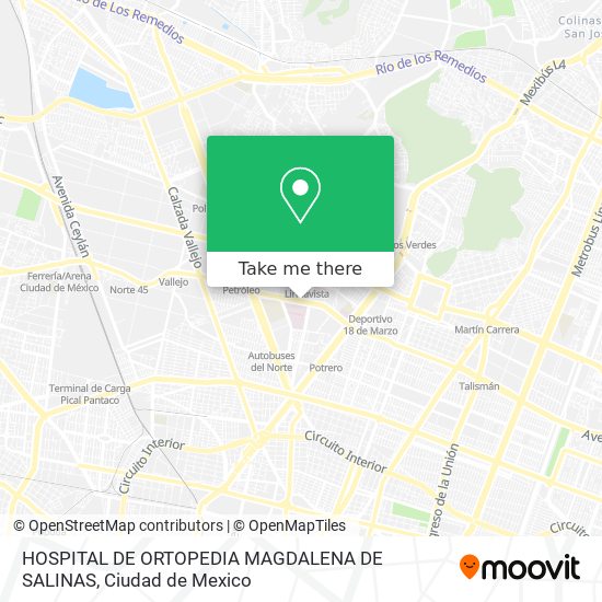 Mapa de HOSPITAL DE ORTOPEDIA MAGDALENA DE SALINAS