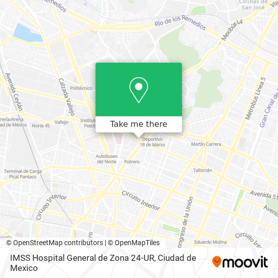 IMSS Hospital General de Zona 24-UR map