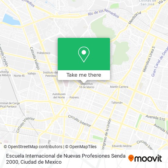 Escuela Internacional de Nuevas Profesiones Senda 2000 map