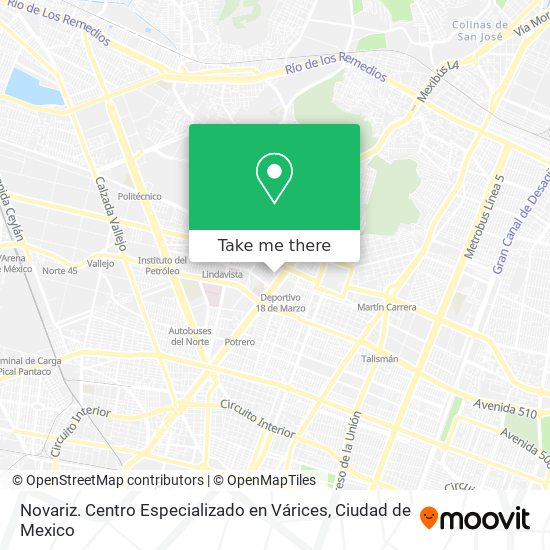 Novariz. Centro Especializado en Várices map