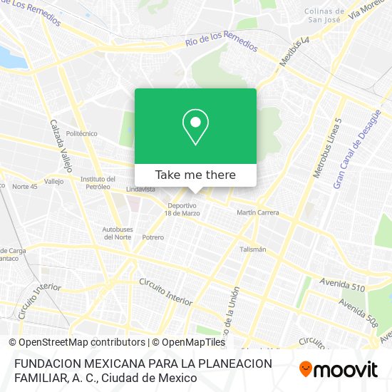 Mapa de FUNDACION MEXICANA PARA LA PLANEACION FAMILIAR, A. C.