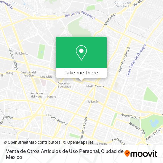 Venta de Otros Articulos de Uso Personal map