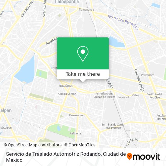 Servicio de Traslado Automotriz Rodando map