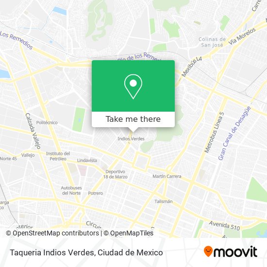 Taqueria Indios Verdes map