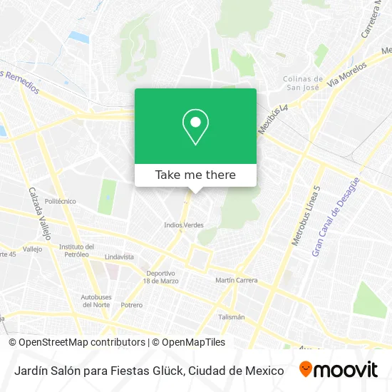 Jardín Salón para Fiestas Glück map