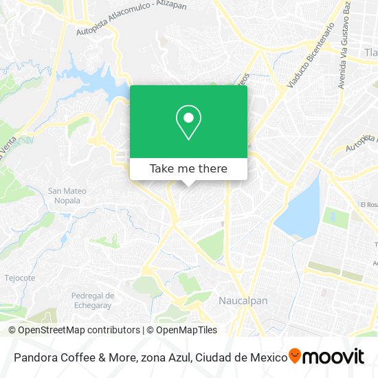 Mapa de Pandora Coffee & More, zona Azul