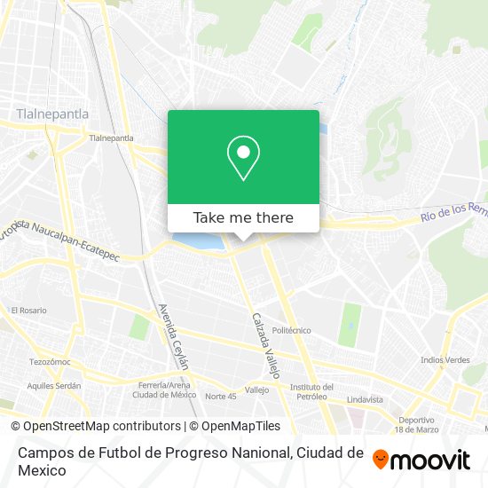 Campos de Futbol de Progreso Nanional map