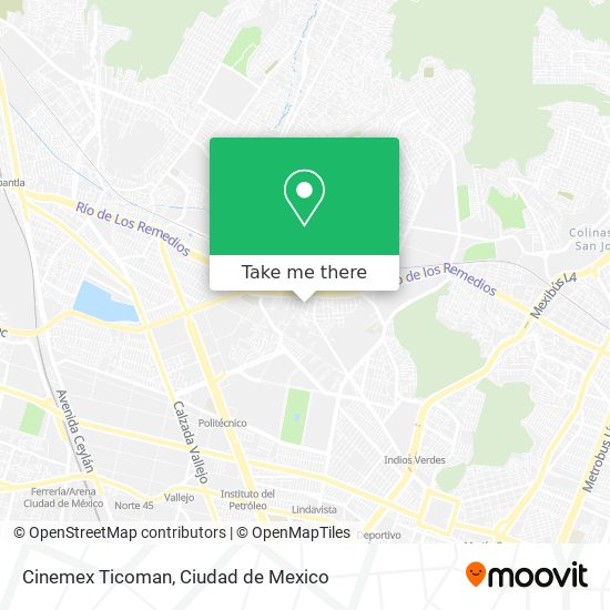 Cinemex Ticoman map