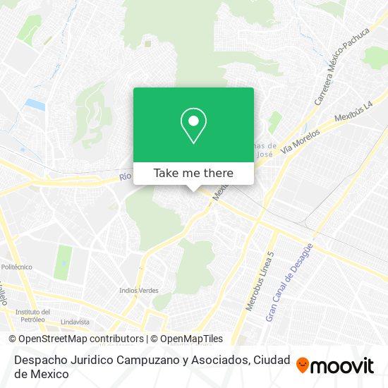 Mapa de Despacho Juridico Campuzano y Asociados
