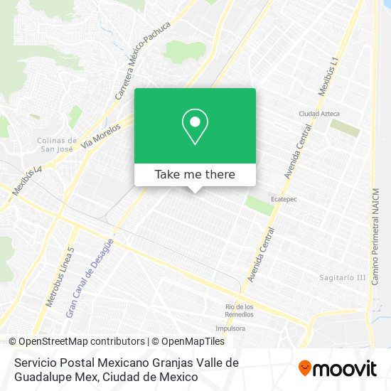 Servicio Postal Mexicano Granjas Valle de Guadalupe Mex map