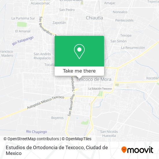 Mapa de Estudios de Ortodoncia de Texcoco