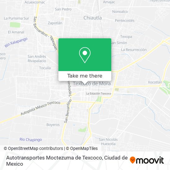Mapa de Autotransportes Moctezuma de Texcoco