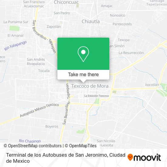 Mapa de Terminal de los Autobuses de San Jeronimo
