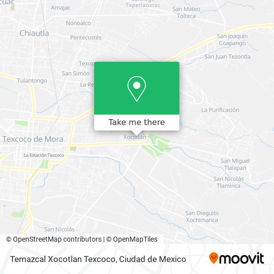 Temazcal Xocotlan Texcoco map