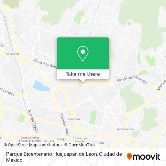 Mapa de Parque Bicentenario Huajuapan de Leon
