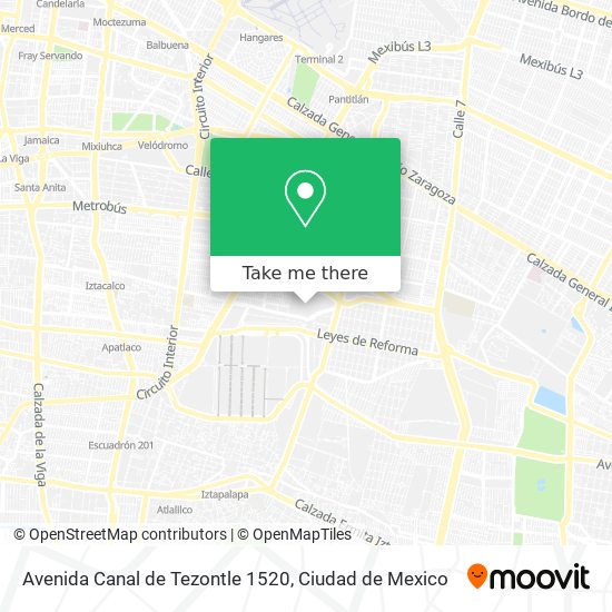 Avenida Canal de Tezontle 1520 map