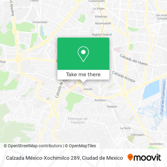 Mapa de Calzada México-Xochimilco 289