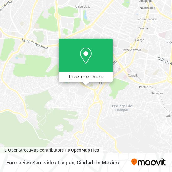 Farmacias San Isidro Tlalpan map