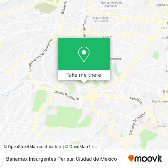 Mapa de Banamex Insurgentes Perisur