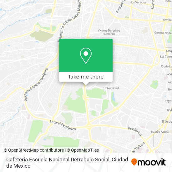 Mapa de Cafeteria Escuela Nacional Detrabajo Social