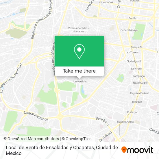 Mapa de Local de Venta de Ensaladas y Chapatas