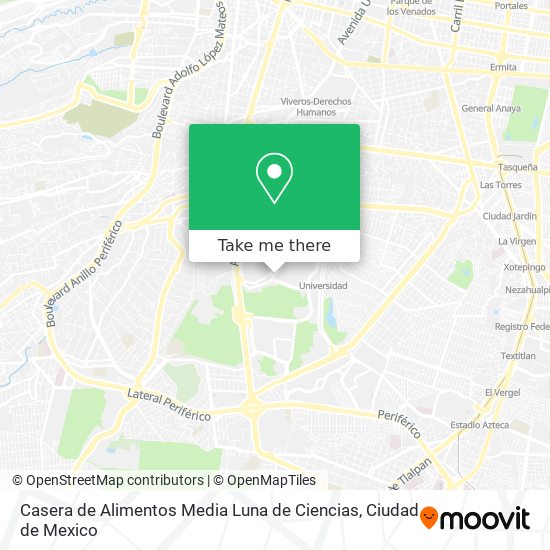 Casera de Alimentos Media Luna de Ciencias map