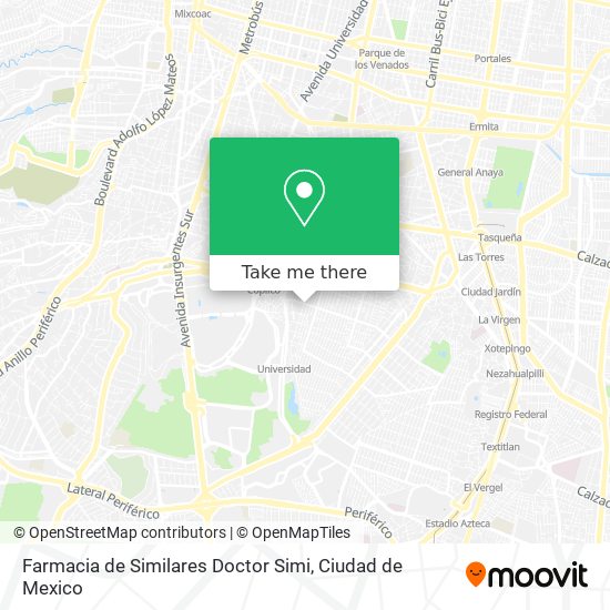 Farmacia de Similares Doctor Simi map