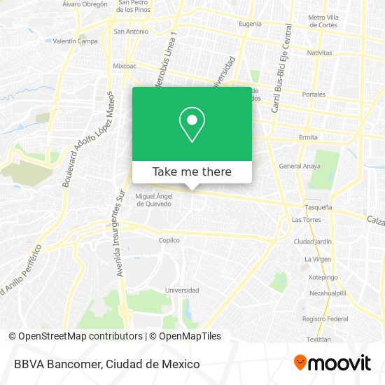 Mapa de BBVA Bancomer