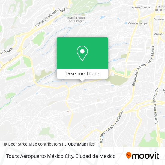 Mapa de Tours Aeropuerto México City
