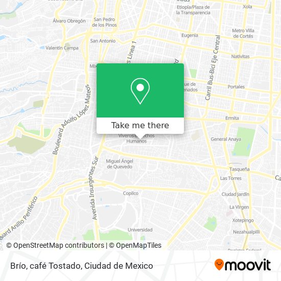 Brío, café Tostado map