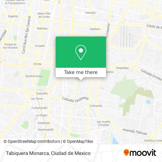 Tabiquera Monarca map