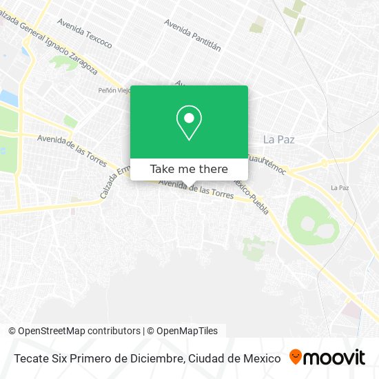 Tecate Six Primero de Diciembre map