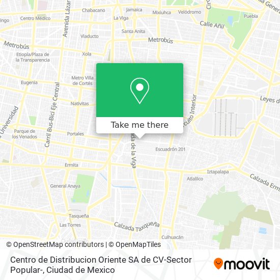 Centro de Distribucion Oriente SA de CV-Sector Popular- map