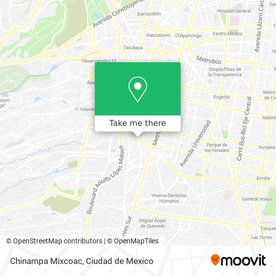 Chinampa Mixcoac map