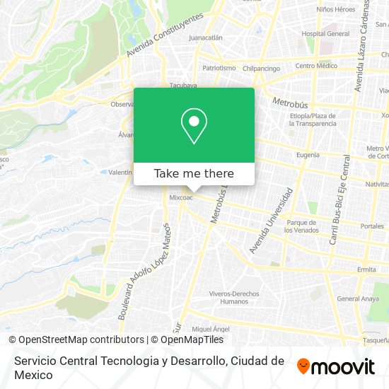 Servicio Central Tecnologia y Desarrollo map