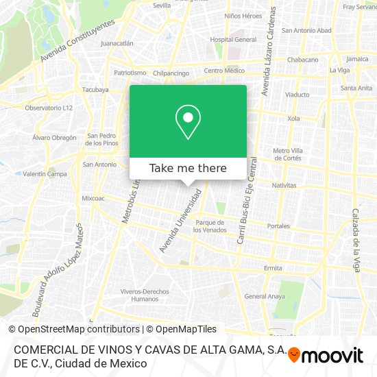 COMERCIAL DE VINOS Y CAVAS DE ALTA GAMA, S.A. DE C.V. map