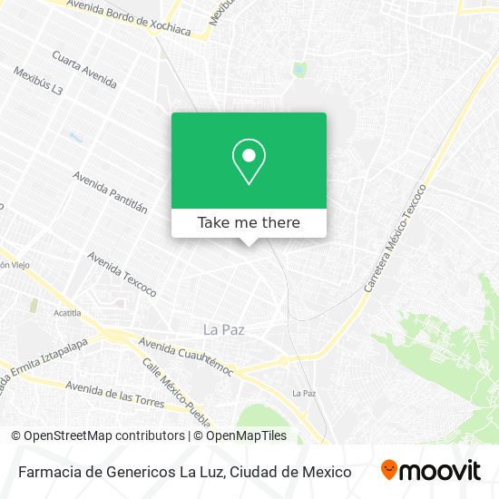 Mapa de Farmacia de Genericos La Luz