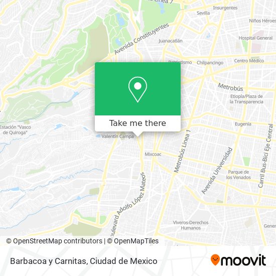 Mapa de Barbacoa y Carnitas