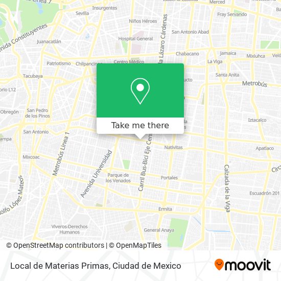 Local de Materias Primas map