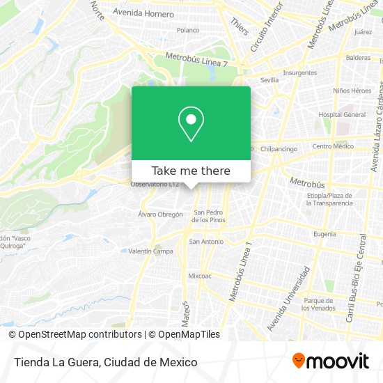 Mapa de Tienda La Guera