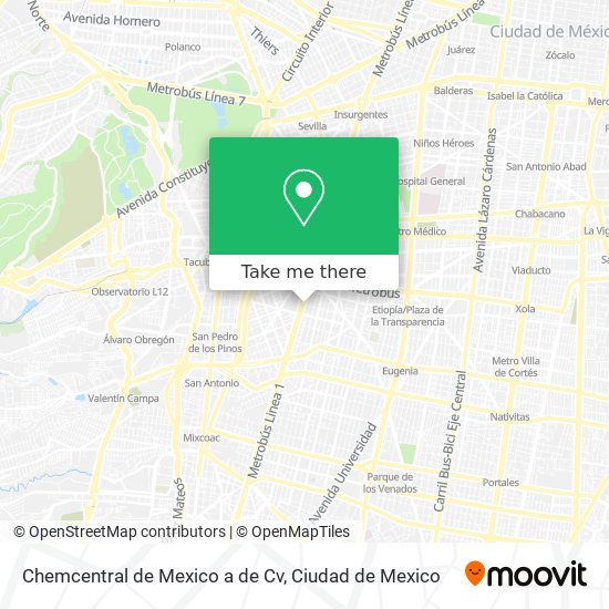 Chemcentral de Mexico a de Cv map