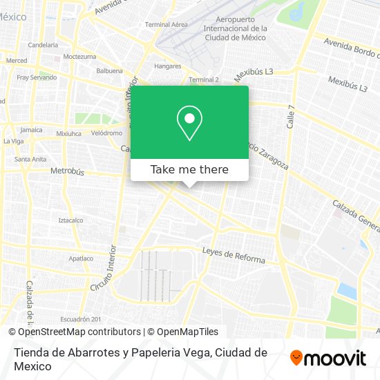 Mapa de Tienda de Abarrotes y Papeleria Vega