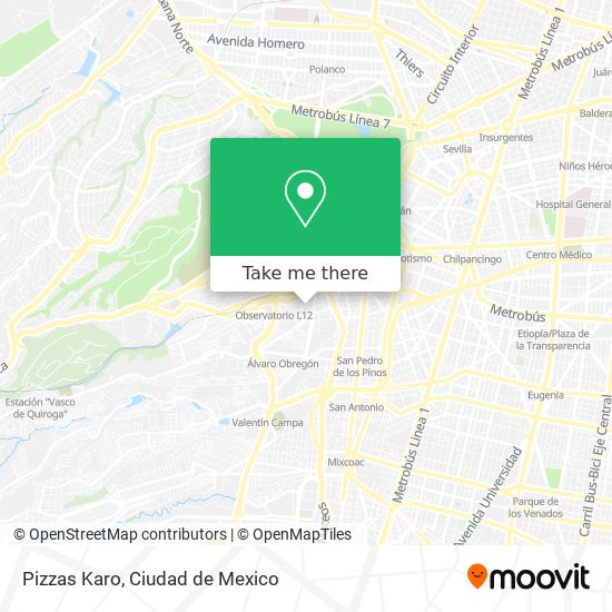 Pizzas Karo map