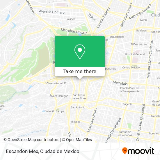 Mapa de Escandon Mex