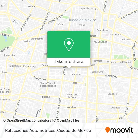 Refacciones Automotrices map