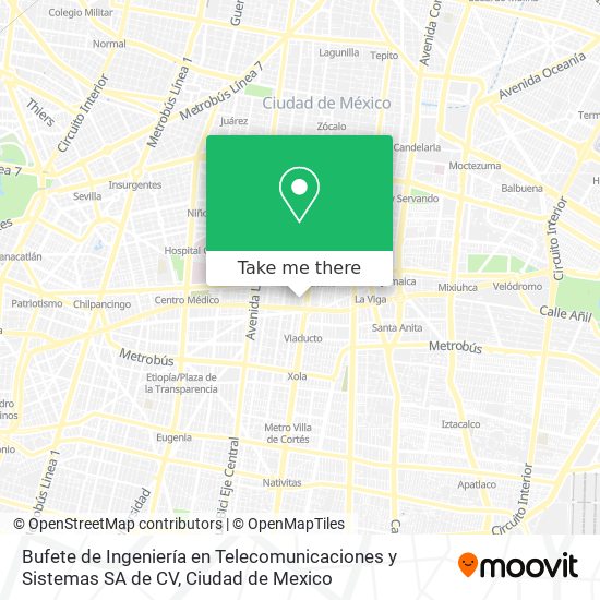 Bufete de Ingeniería en Telecomunicaciones y Sistemas SA de CV map