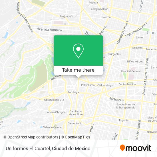 Uniformes El Cuartel map