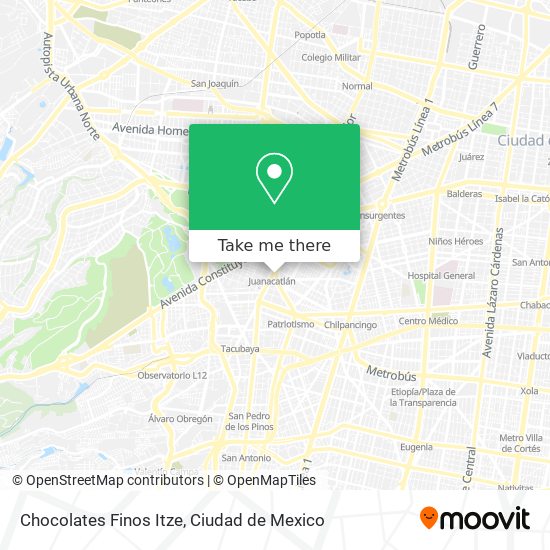 Chocolates Finos Itze map